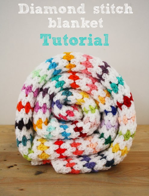 Diamond stitch blanket crochet pattern: step by step tutorial