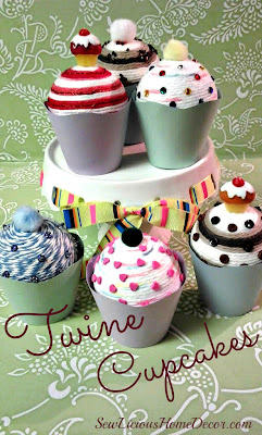 DIY Twine Cupcakes 