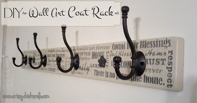 Easy DIY Wall Art Coat Rack- artsychicksrule.com