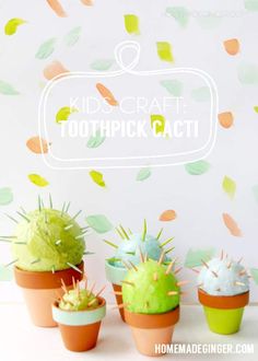 Toothpick Craft: Make a Cool Cactus for Kids - such a fun kids craft project for summer camp. It's really easy and cute!