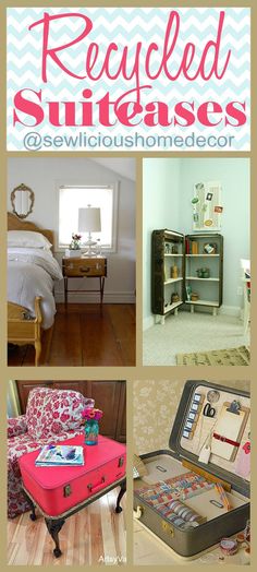 Recycled Suitcases DIY Furniture and Storage Ideas. sewlicioushomedecor.com