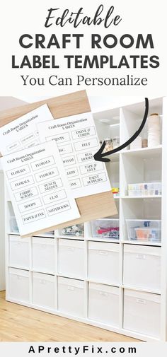Get these FREE editable organization label templates to organize your craft room. This FREEBIE includes project lists, inventory lists, wish lists and other printables for your creative space. #editable #editabletemplates #editablelabels #craftroomorganization #craftroom #freeprintables