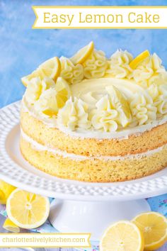 Easy Lemon Cake – A delicious, moist all-in-one lemon sponge. Perfect for a teatime treat, cake sale or as a birthday or celebration cake.  PLUS – Make this cake in any size of round, square or rectangular tin with my handy ingredients calculator.