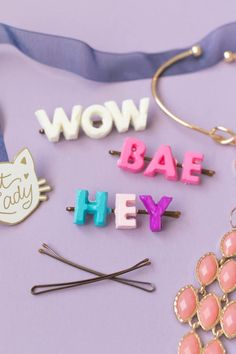 Use Mod Melts and Molds to create your own graphic DIY hair pins! Make with the sayings and paint colors of your choice. SO easy, simple, and creative. Learn how to make them here.