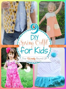 9 DIY Spring Outfits for Kids so you can get crafty and your kids ready for Spring! These ideas are so super easy to make! Check it out! #kidsoutfits #sewforkids #diyspringoutfits
