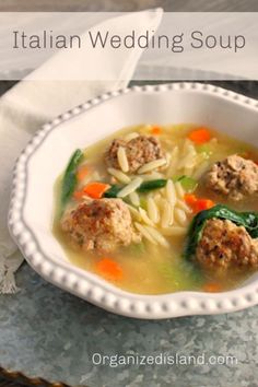 This Italian wedding soup recipe is full of flavor and warmth, perfect for this time of year. We have had some cold days and nights & this is the perfect cold weather soup recipe.   #soup #easyrecipe