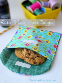 Quick and Easy Snack Baggie {reusable} sewlicioushomedecor.com