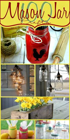 100 Mason Jar Crafts. Find your next weekend project at  sewlicioushomedecor.com