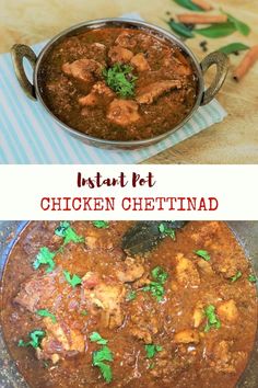 Chicken Chettinad made in Instant Pot or Pressure Cooker.  Chicken pieces cooked in aromatic chettinad spiced gravy, so delicious and exotic | #chicken #curry #chettinad #instantpot #pressurecooker #indian #southindian #recipe #spices #howto #healthy #easy | pipingpotcurry.com