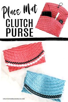 Dollar Tree Place Mat Clutch Purse - Learn how to make a cute and colorful purse for summer using dollar store supplies. a summer dollar store craft. #craft #dollartree #dollarstore #purses