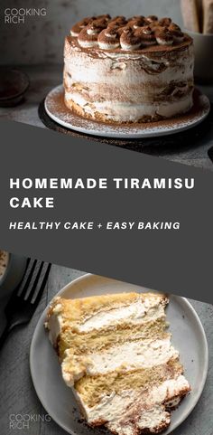 If you want to have Tiramisu and cake at the same time, then this Tiramisu Cake is the solution. 5 ingredient genoise cake brushed with strong espresso and filled with irresistibly creamy coffee mascarpone cream. No raw eggs in the frosting. Just 10 ingredients!  #cake #cakerecipes #baking #desserts #dessertfoodrecipes #dessertrecipes #recipes #easyrecipe
