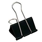 Staples; Large Metal Binder Clips, Black, 2" Size with 1" Capacity