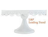 Charmed White art deco vintage lace metal cake stand pedestal