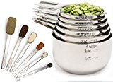 Measuring Cups and Measuring Spoons set by Simply Gourmet. Stainless Steel Measuring Cups and Spoons Set of 12. Liquid Measuring Cup or Dry Measuring Cup Set. Stainless Measuring Cups, Nesting cups