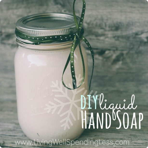 DIY Hand Soap.  Great tutorial for making your own hand soap using leftover bar soap.  This is such an easy and thrifty gift idea!