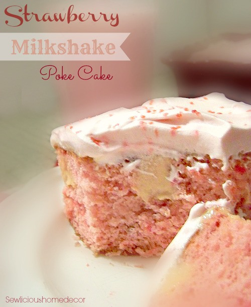 strawberry milkshake poke cake