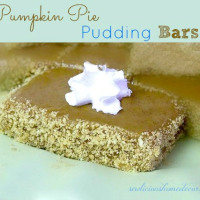 Pumpkin pie pudding bars with crust