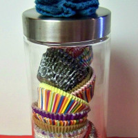 cupcake liners organizer jar holder