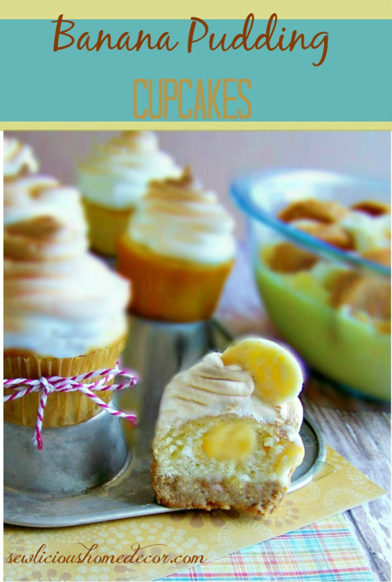 Banana Pudding Cupcakes from sewlicioushomedecor.com