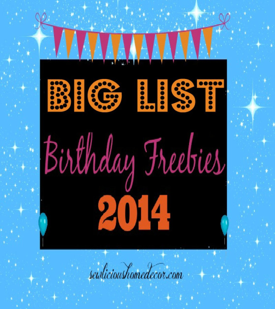 Big list of birthday freebies