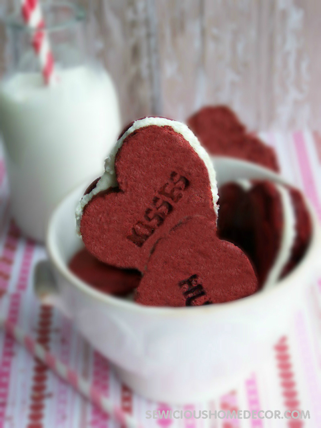 Red Velvet Oreo Filled Sandwiches