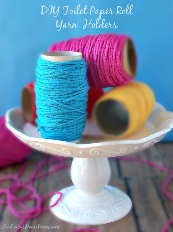 DIY Toilet Paper Roll Yarn Holders