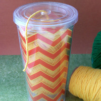 Sew Organized Dollar Store Cup to Yarn Container
