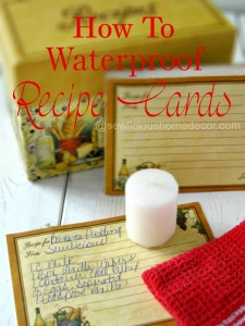 How To Waterproof Recipe Cards with a candle sewlicioushomedecor.com