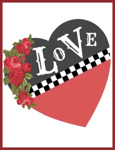 Checkered Valentine Heart Free Printable