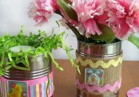 Recycled Easter Tin Cans at sewlicioushomedecor