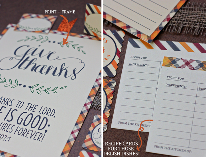 thanksgiving printable party set by pizzazzerie