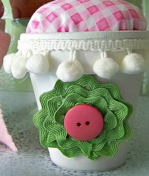 flower pot pin cushion
