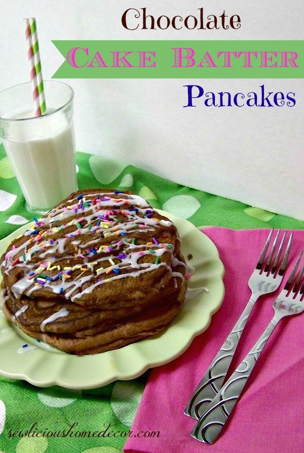 Chocolate Cake Batter Pancakes with milk pic