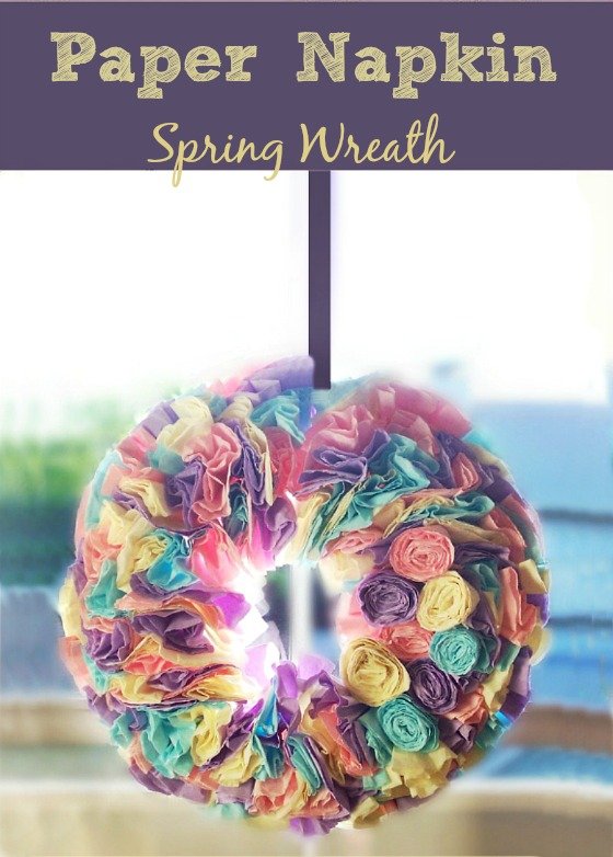 DIY-Spring #Easter-#Wreath-made-from-Paper-Napkins-at-sewlicioushomedecor