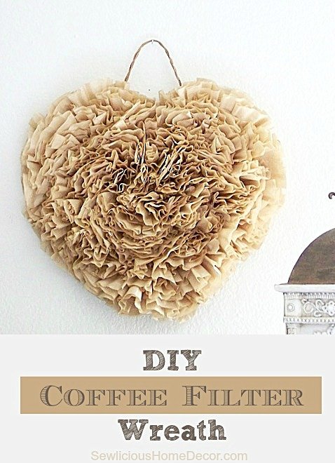 DIY Coffee Filter Wreath tutorial at sewlicioushomedecor.com
