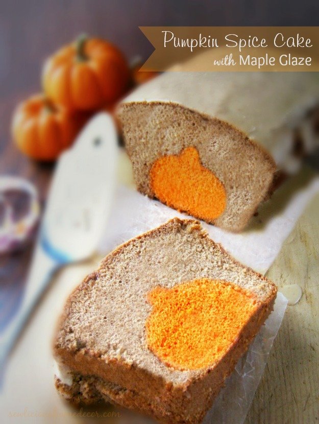 Pumpkin Spice Cake with Maple Glaze at sewlicioushomedecor.com