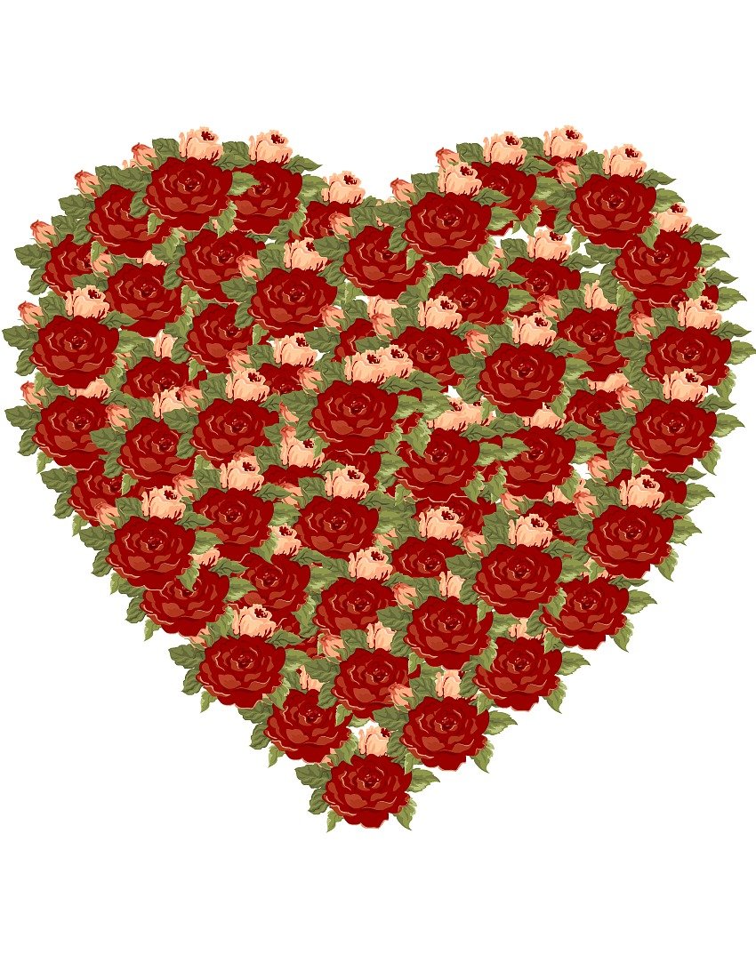 Rose Valentine Heart at sewlicioushomedecor.com