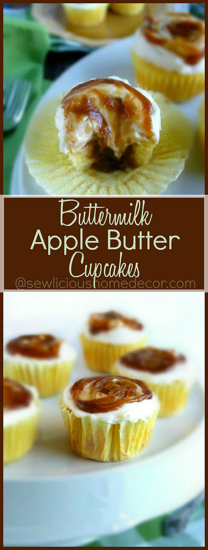 Best Homemade Apple Butter Jam Buttermilk Cupcakes with Fluffly Cream Cheese Frosting  