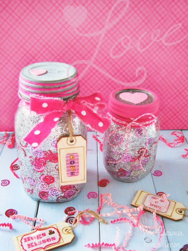 How To Make A Confetti Valentine Mason Jar
