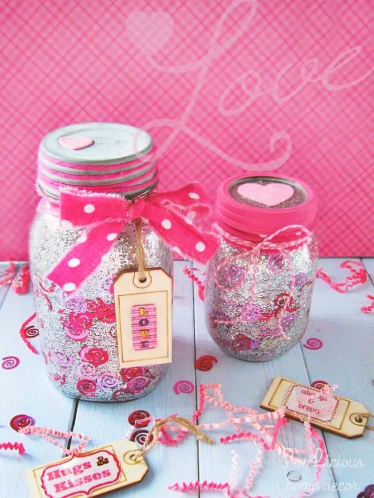 How To Make A Confetti Valentine Mason Jar