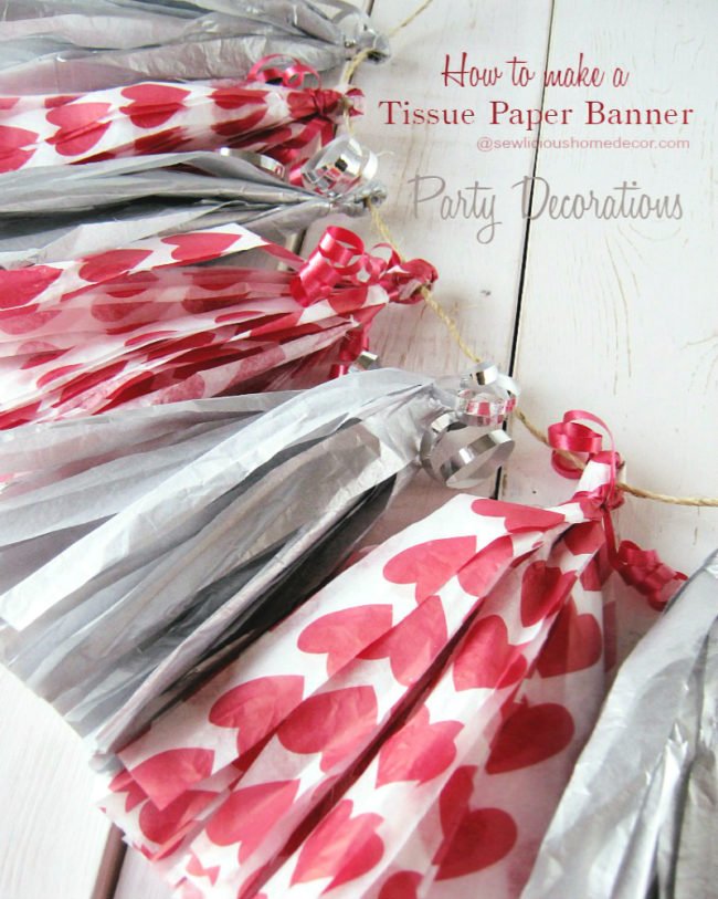 DIY Tissue Paper Tassels Banner Party Decorations