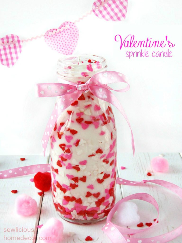 DIY Valentine Sprinkles Candle Gift Ideas