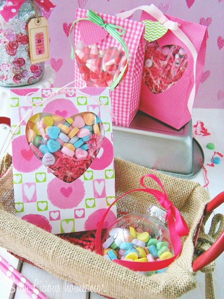 Valentine Treat Bags with Matching Mason Jars