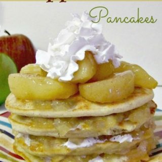 Best Buttermilk Apple Pie Pancakes with cinnamon and whip cream