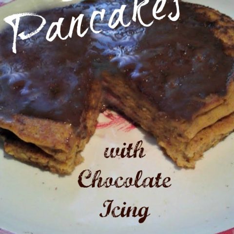 Pumpkin Pancakes with Chocolate Icing {breakfast}